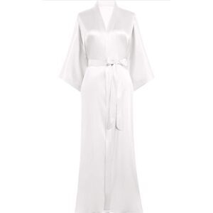 NEW Satin Kimono Robe Long Sleepwear Wedding Bride One Size